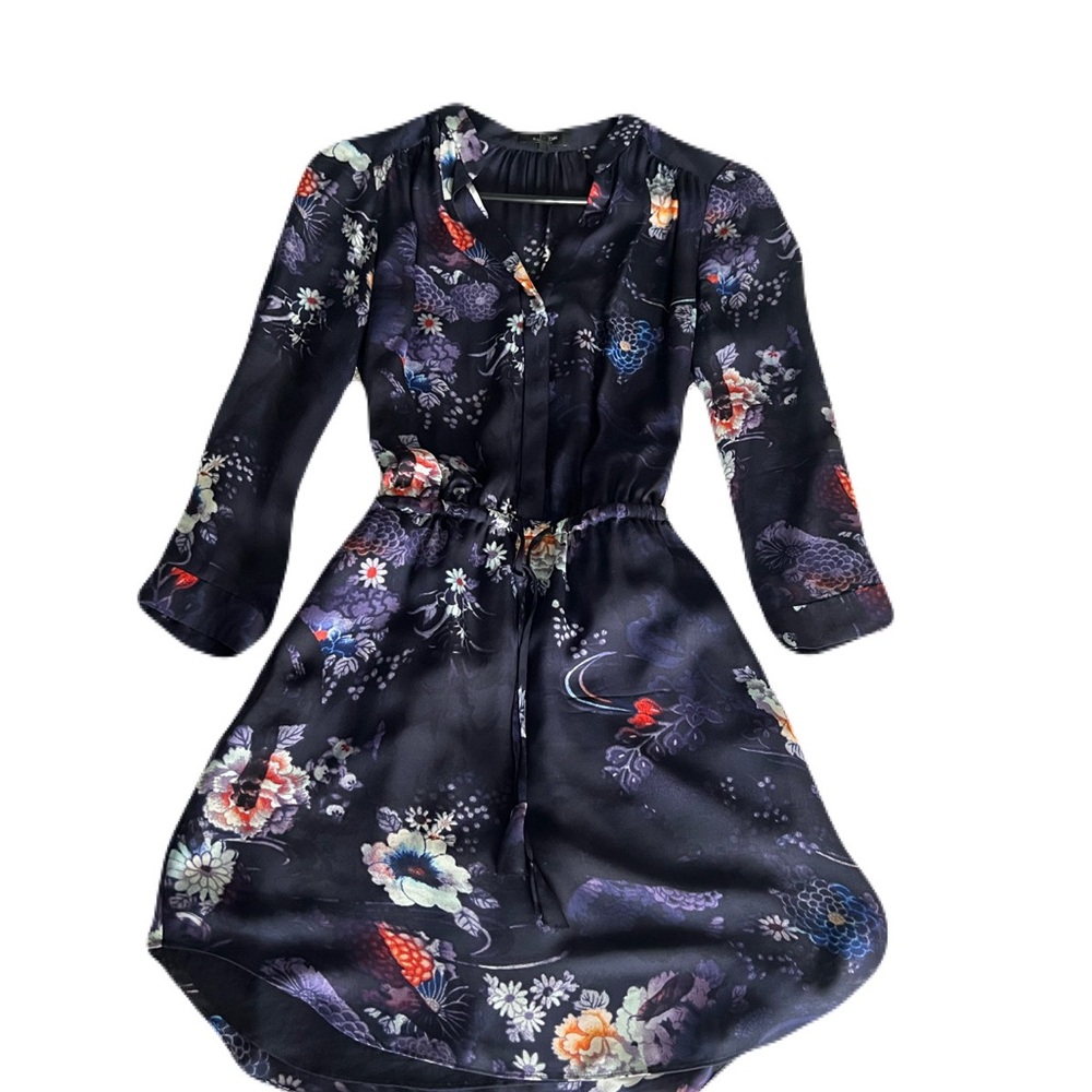 Babaton Black Sundress with Cuffed 3/4 Sleeves